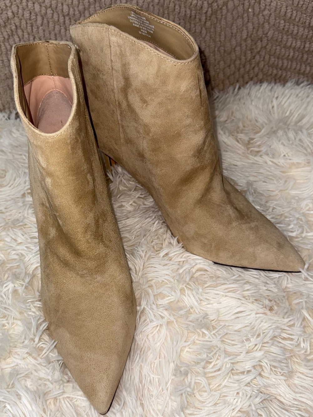 J. Crew Suede Pointed-Toe Ankle Booties - Camel Size 8.5
